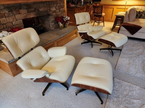 IMUS Lounge Chair Replica Ivory White & Walnut ckty306 photo review