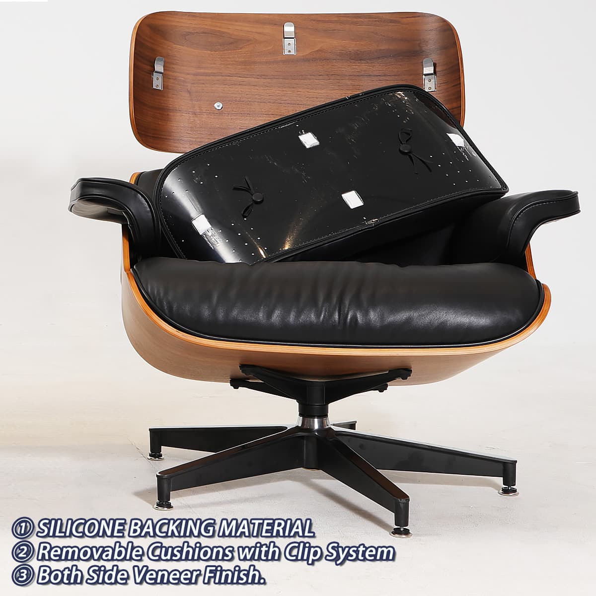 eames lounge chair BACKING MATERIAL