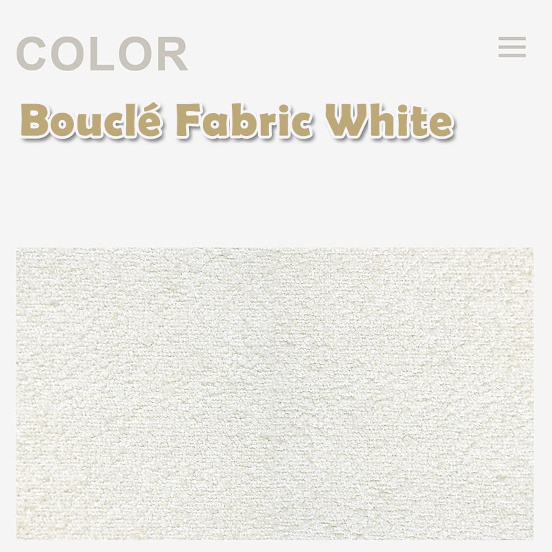 Bouclé Fabric White color
