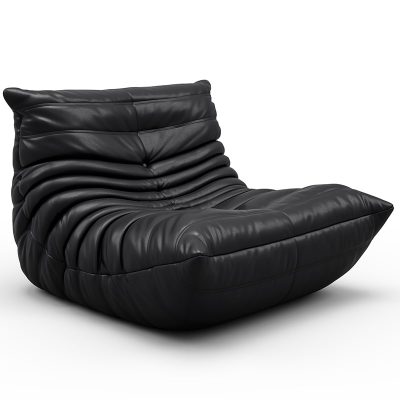 togo sofa Fiber leather Black