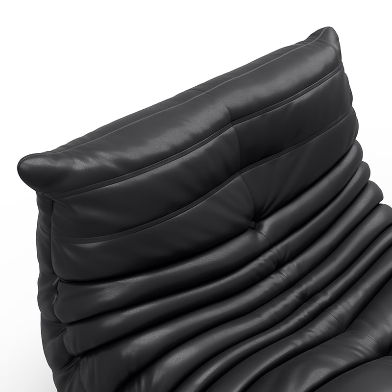 togo sofa Fiber leather Black