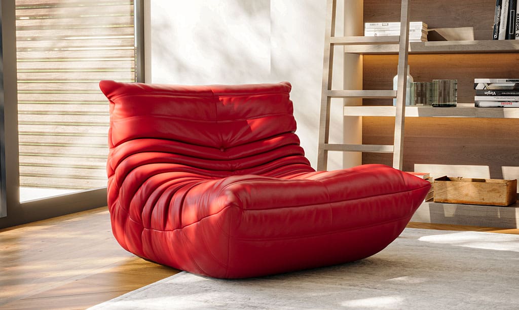 togo sofa Fiber leather red banner