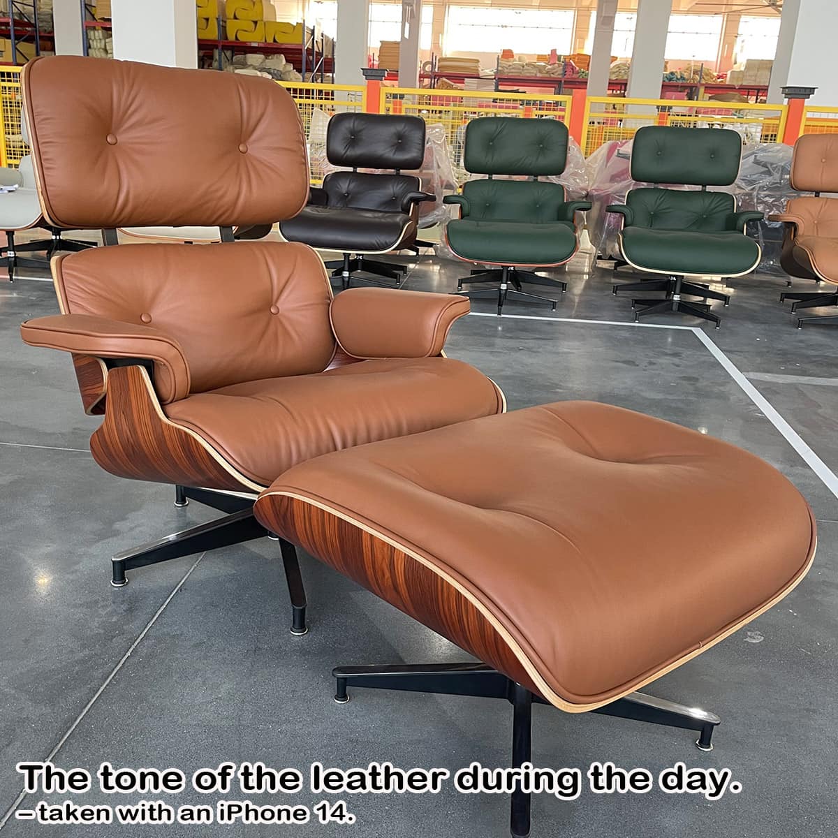 The tone of the leather during the day – taken with an iPhone 14.