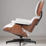 eames lounge chair white aniline leather