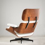 eames lounge chair white aniline leather