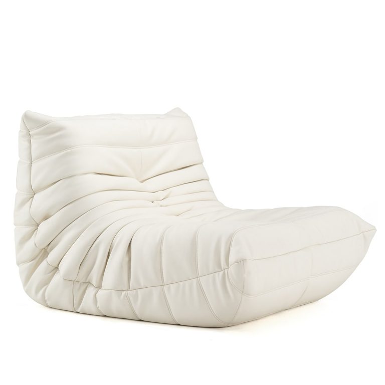 Caterpillar Sofa Couch Fiber Leather White