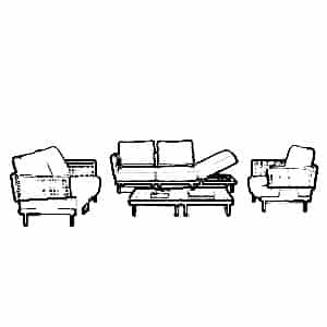 5-Seater Set with 2 Tables