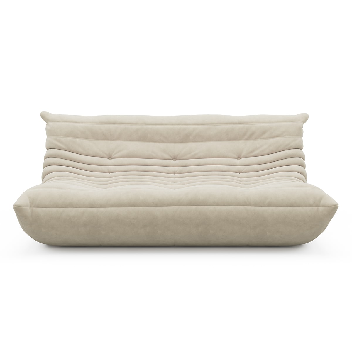 Caterpillar Sofa Couch Light Gray Microsuede Multi-Seater