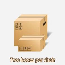 Two packing boxes per chair